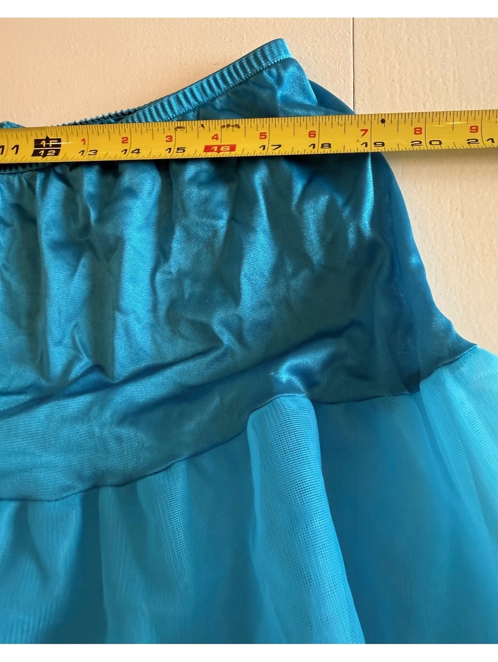 Blue Tiered Tulle Skirt with Elastic Waistband